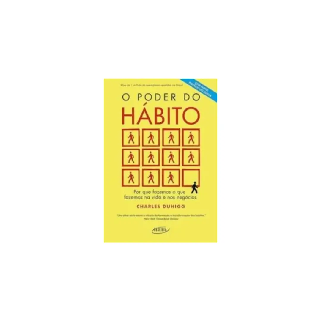 Capa do livro O Poder do Hábito, de Charles Duhigg, que explora como os hábitos moldam nossas vidas e como podemos transformá-los para alcançar o sucesso.